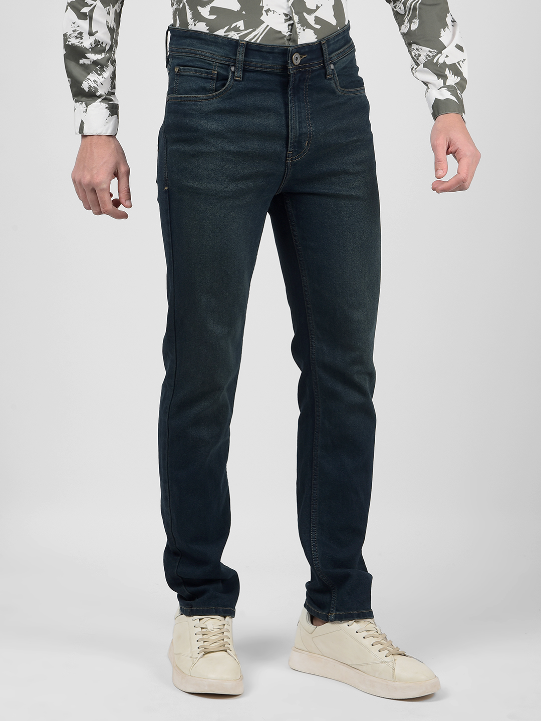 Numero Uno Men Solid Dark Blue Jeans